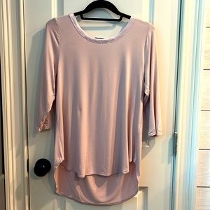 Causal 3/4 sleeve light pink top